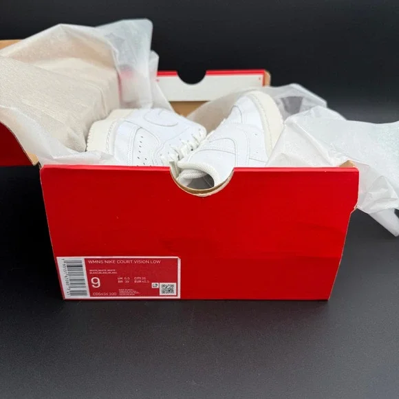 Nike Court Vision Low Womens White Sneakers CD5434-100 Size 9 - Picture 15 of 15